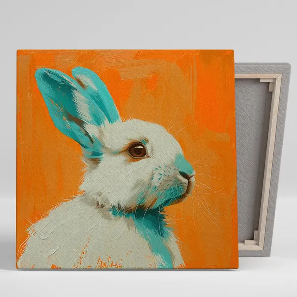 Bunny Art Print, Contemporary Animal Decor for Kids