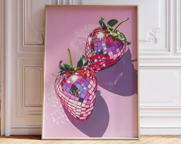 Strawberry Decor Y2K Trendy Art Print