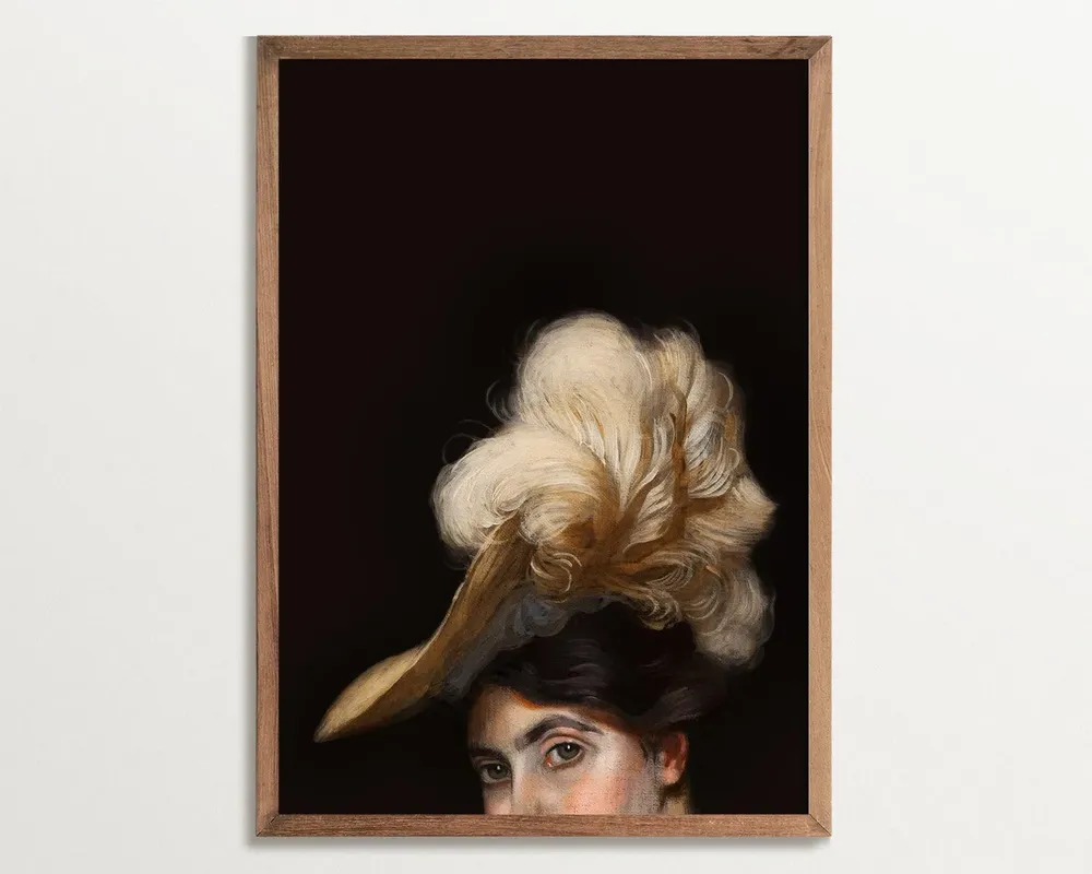 Moody Headpiece Altered Art, Victorian Painting Print