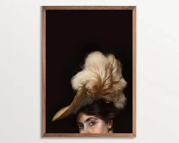 Moody Headpiece Altered Art, Victorian Painting Print
