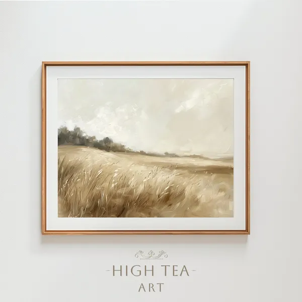 Countryside Landscape, Vintage Rustic Farmhouse Art Print