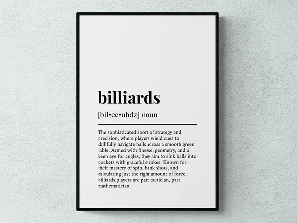Billiards Funny Definition Hobby Gift Art Print