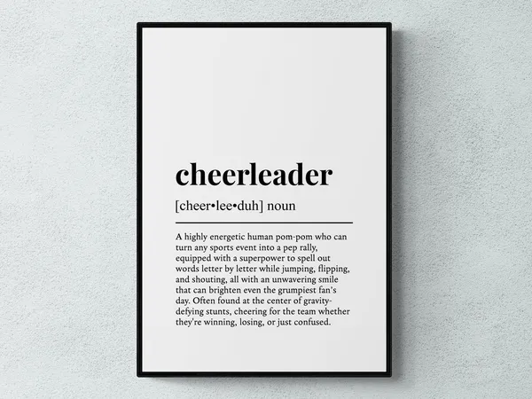 Cheerleader Funny Definition Typography Art Print