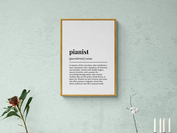 Pianist Funny Definition Art Print, Gift for Music Lovers