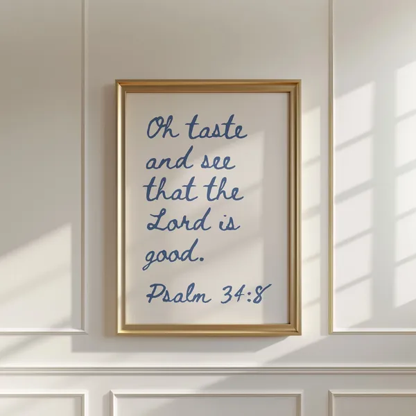 Psalm 348 Christian Coastal Faith Quote Poster