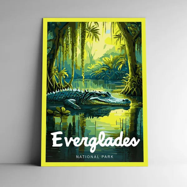 Everglades National Park Vintage Travel Poster Art Print