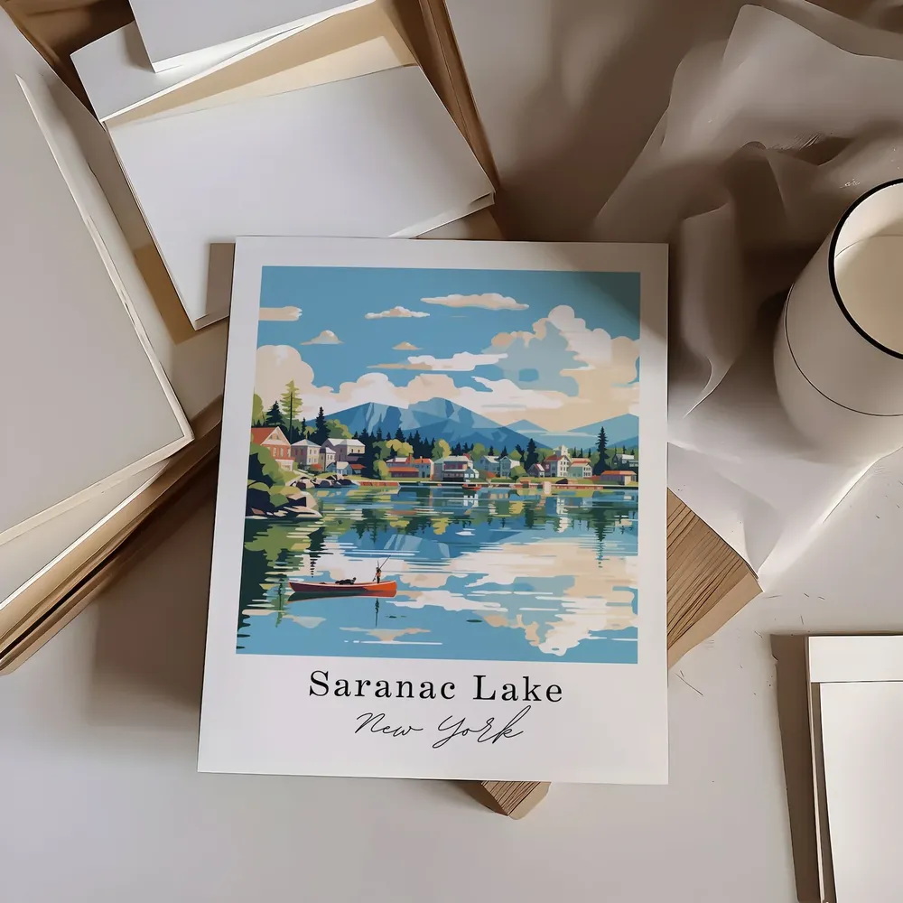 Saranac Lake Traditional Travel Poster, New York - Image 6