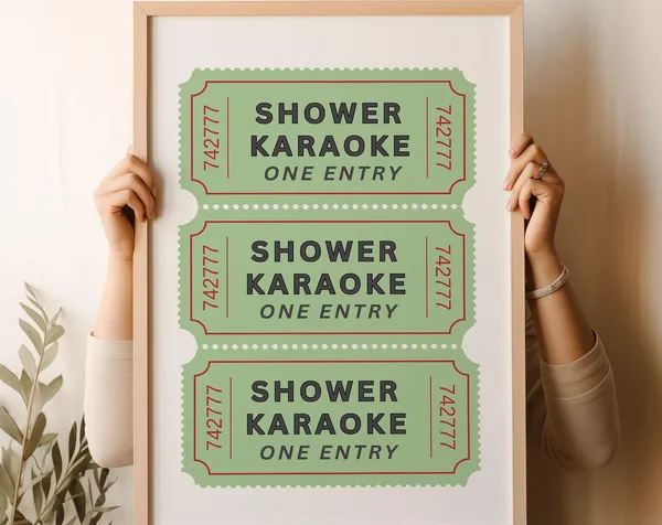 Shower Karaoke Ticket Bathroom Funny Poster