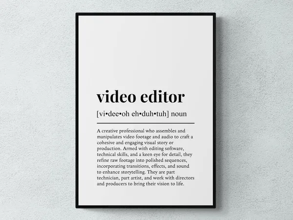 Video Editor Funny Definition, Job Quote Art Print