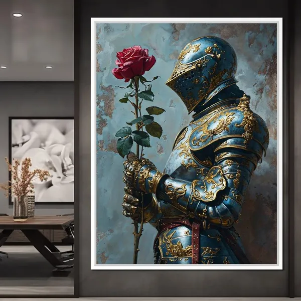 Knight Of The Velvet Bloom, Gothic Rose Art Print