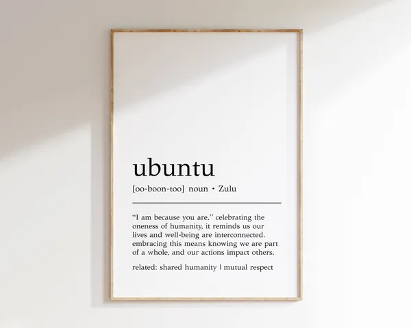 Ubuntu Definition Art Print, South African Decor
