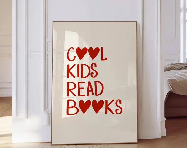 Cool Kids Read Books Poster, Classroom Decor
