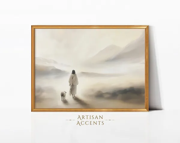 Jesus Leaves The 99 Christian Faith Art Print