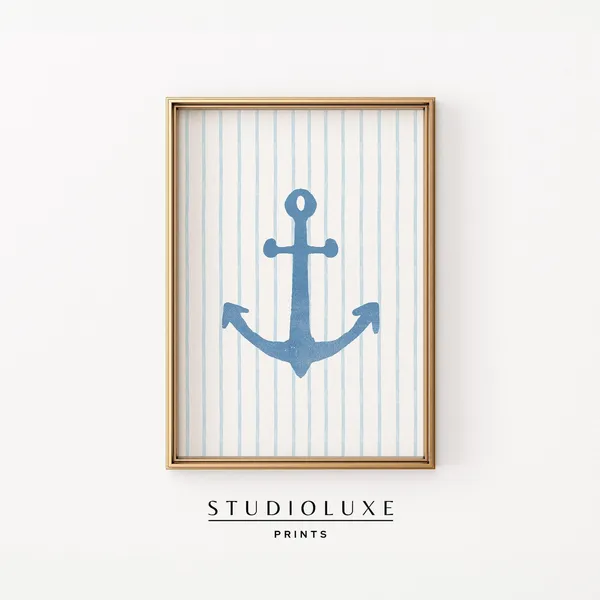 Anchor Minimalist Beach Poster, Coastal Wall Art