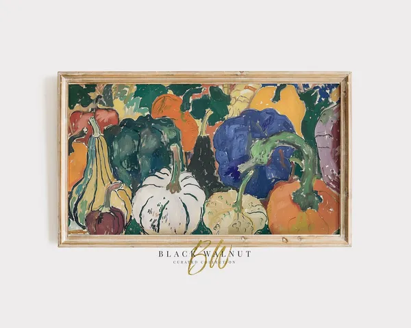 Pumpkin Abstract Fall Art Print, Modern Farmhouse