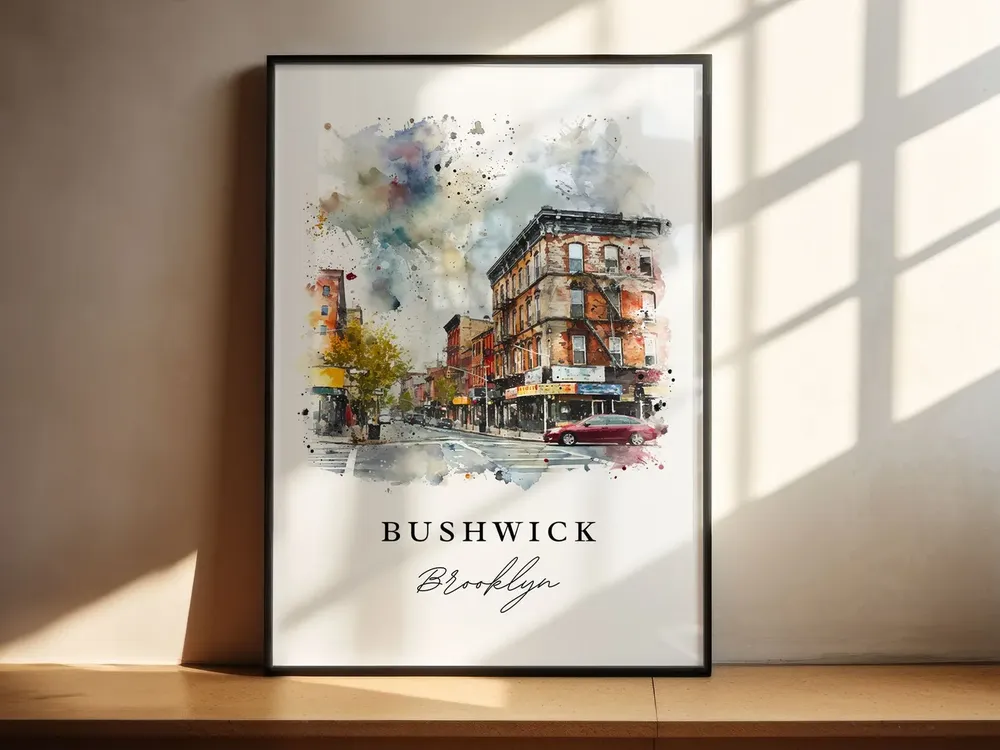 Bushwick Brooklyn Art Print, Custom Text Travel Poster - Image 5