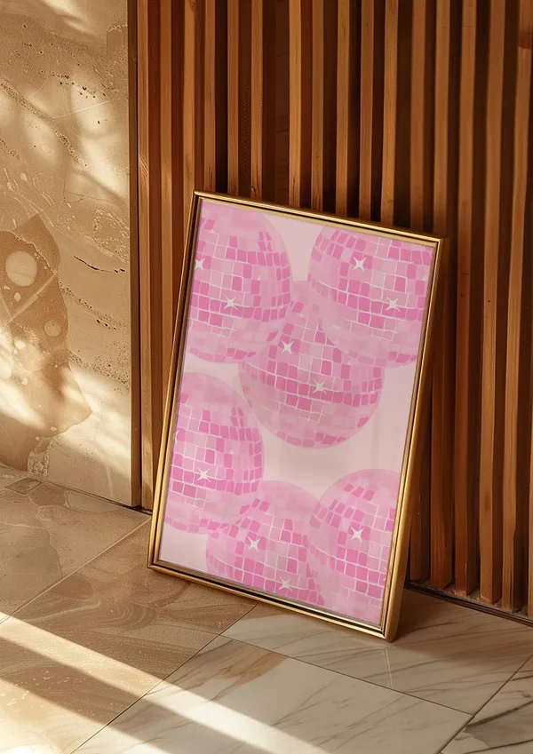 Pink Trendy Disco Dopamine Decor Art Print