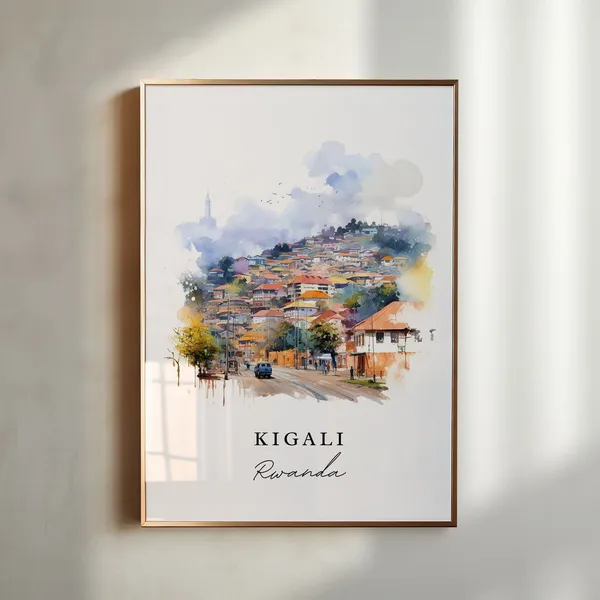 Kigali Africa Poster, Rwanda Wall Art Print