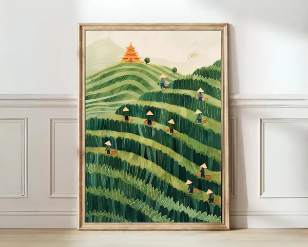 Vietnam Travel Poster, Rice Terraces Nursery Decor