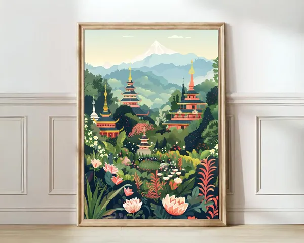 Chiang Mai Illustration, Thailand Travel Poster
