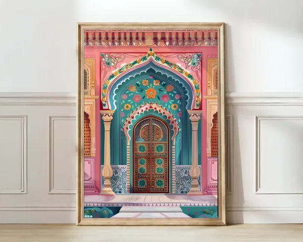 India Illustration Jaipur Travel Poster Art Print