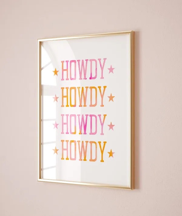Howdy Print, Pink And Orange Western Decor