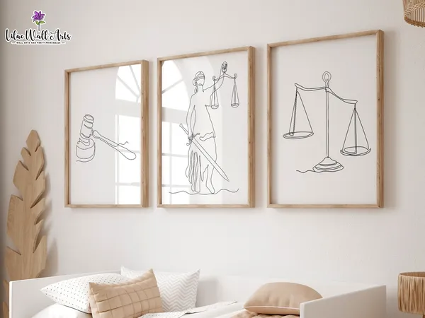Lady Justice Art Print, Lawyer Office Decor