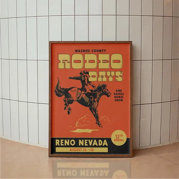 Vintage Rodeo Days Poster, Western Typography Print