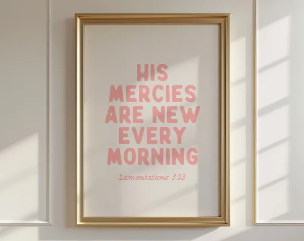 Lamentations 3 Christian Bible Verse Quote Poster