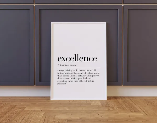 Excellence Definition Quote Poster, Office Wall Decor
