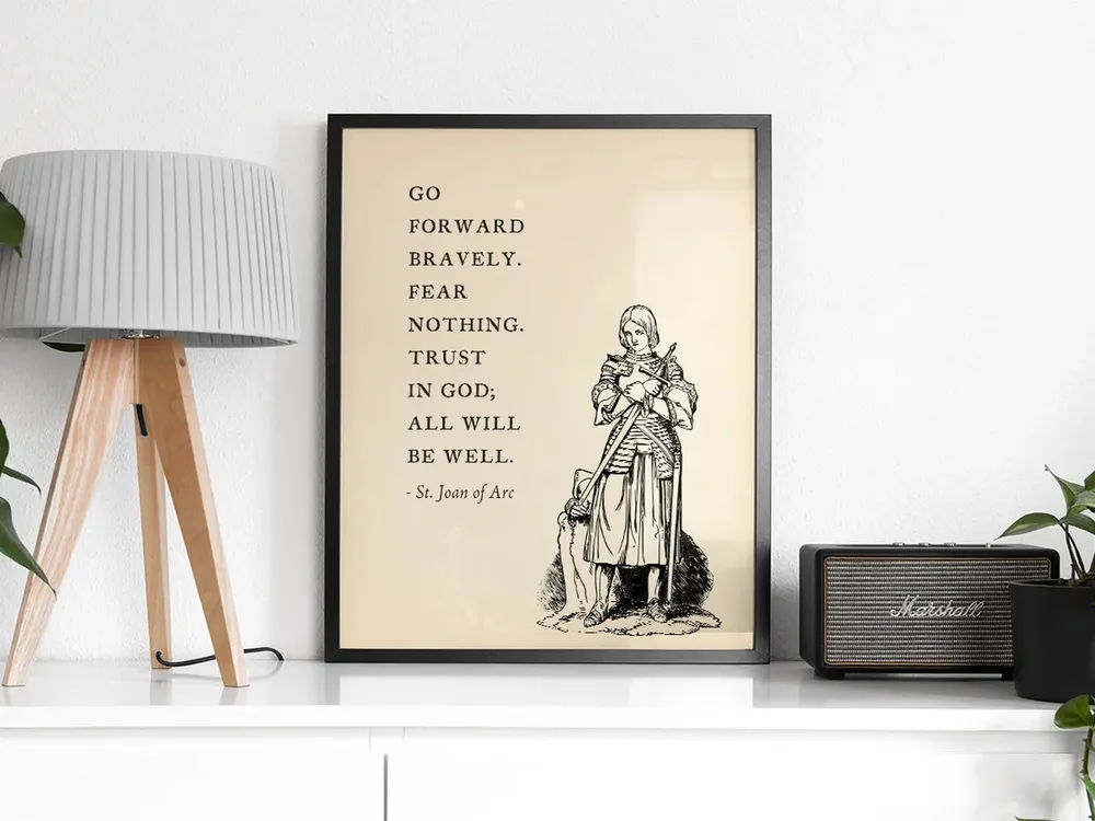 Saint Joan Of Arc Quote, Catholic Wall Art Print - Image 2