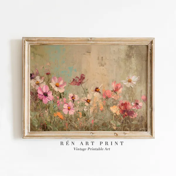 Vintage Wildflower Field Botanical Art Print