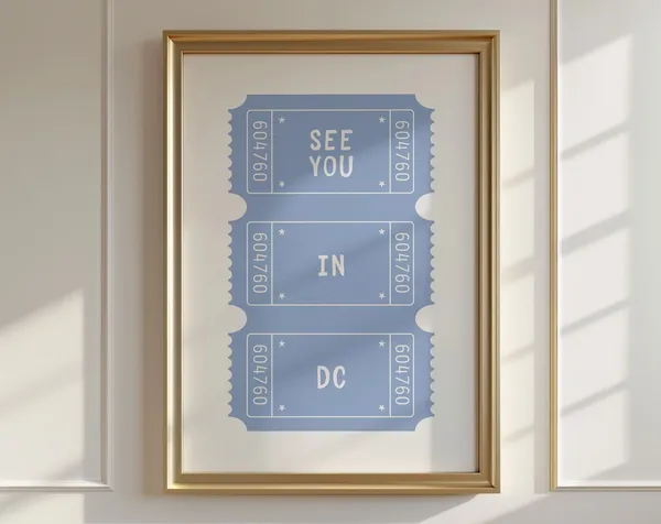 See You In DC Retro Washington Travel Poster