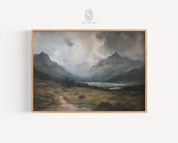 Scottish Highlands Mountain Landscape Travel Poster