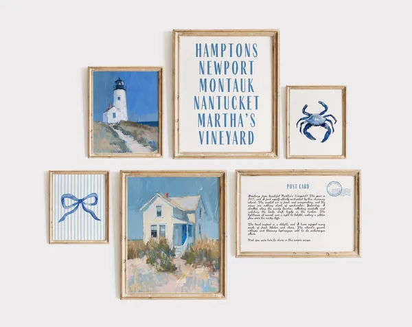 Coastal Granddaughter Gallery Set of 6, Beachy Decor