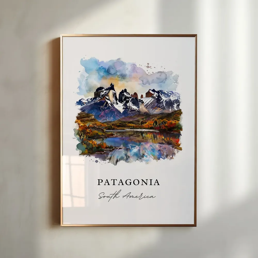 South America Watercolor Travel Poster, Region Gift