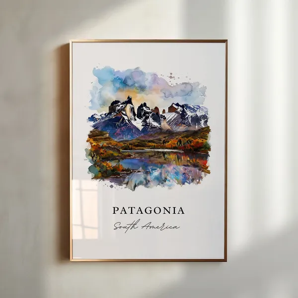 South America Watercolor Travel Poster, Region Gift