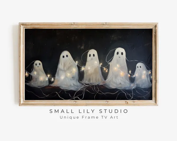 Halloween Ghosts Partying Neutral Halloween Wall Art Print