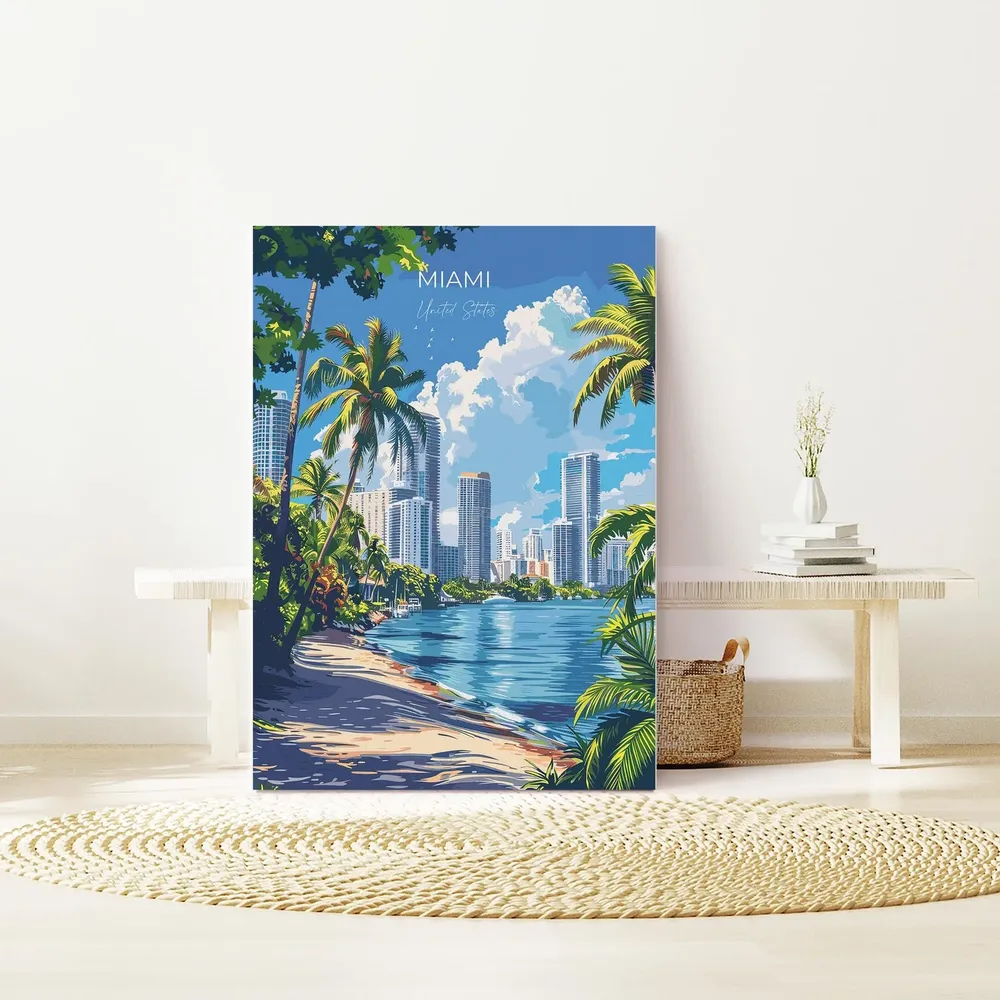 Miami Travel Poster, USA Art Gift - Image 2