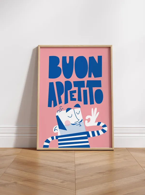 Buon Appetito Art Print, Italian Kitchen Decor