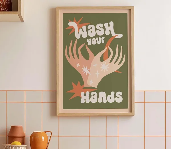Wash Your Hands Bathroom Humor Poster Print