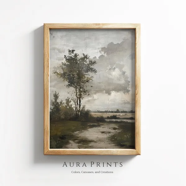 Peaceful Countryside Vista Vintage Farmhouse Art Print