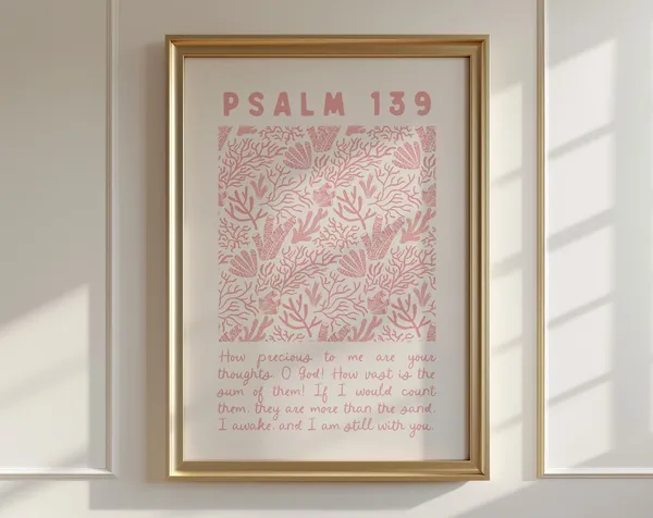 Psalm 139 Coastal Christian Verse Art Print
