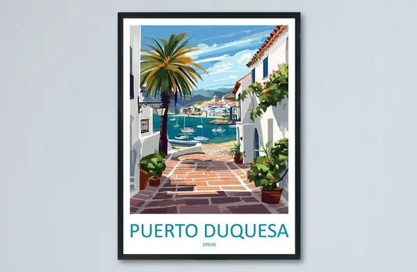 Puerto Duquesa Travel Poster, Spain Place Print