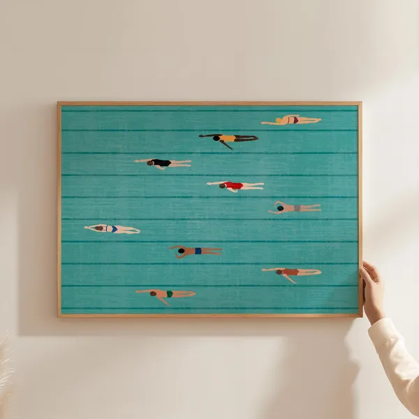 People Swimming in the Pool Summer Art Print