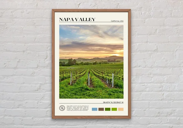 Napa Valley Travel Poster, Real Photo Wall Art