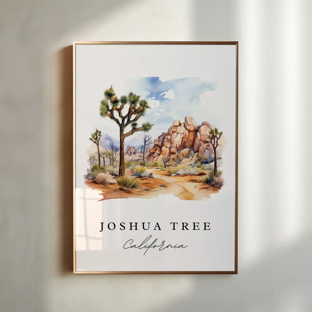 Joshua Tree Custom Text Travel Poster Print