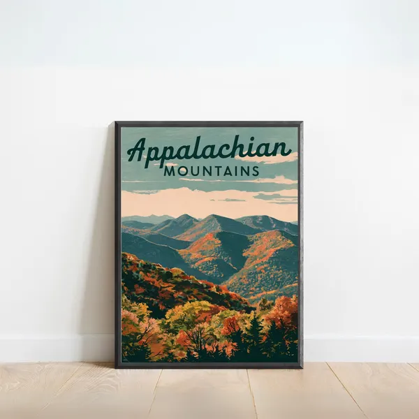 Appalachian Vintage Travel Poster, United States Art Print
