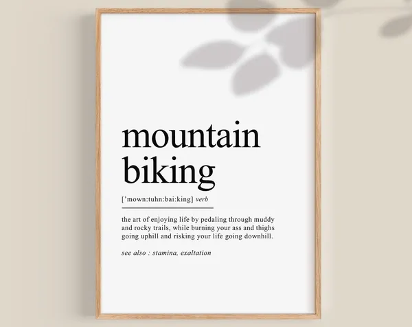 Mountain Biking Definition Poster, Outdoors Art Print