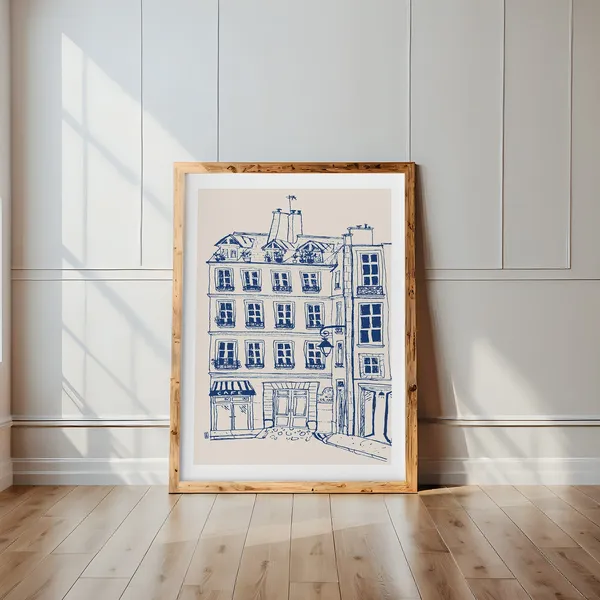 A Cafe In Paris, Minimalist Paris Travel Poster